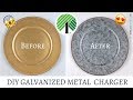 DIY Dollar Tree Galvanized Metal Chargers