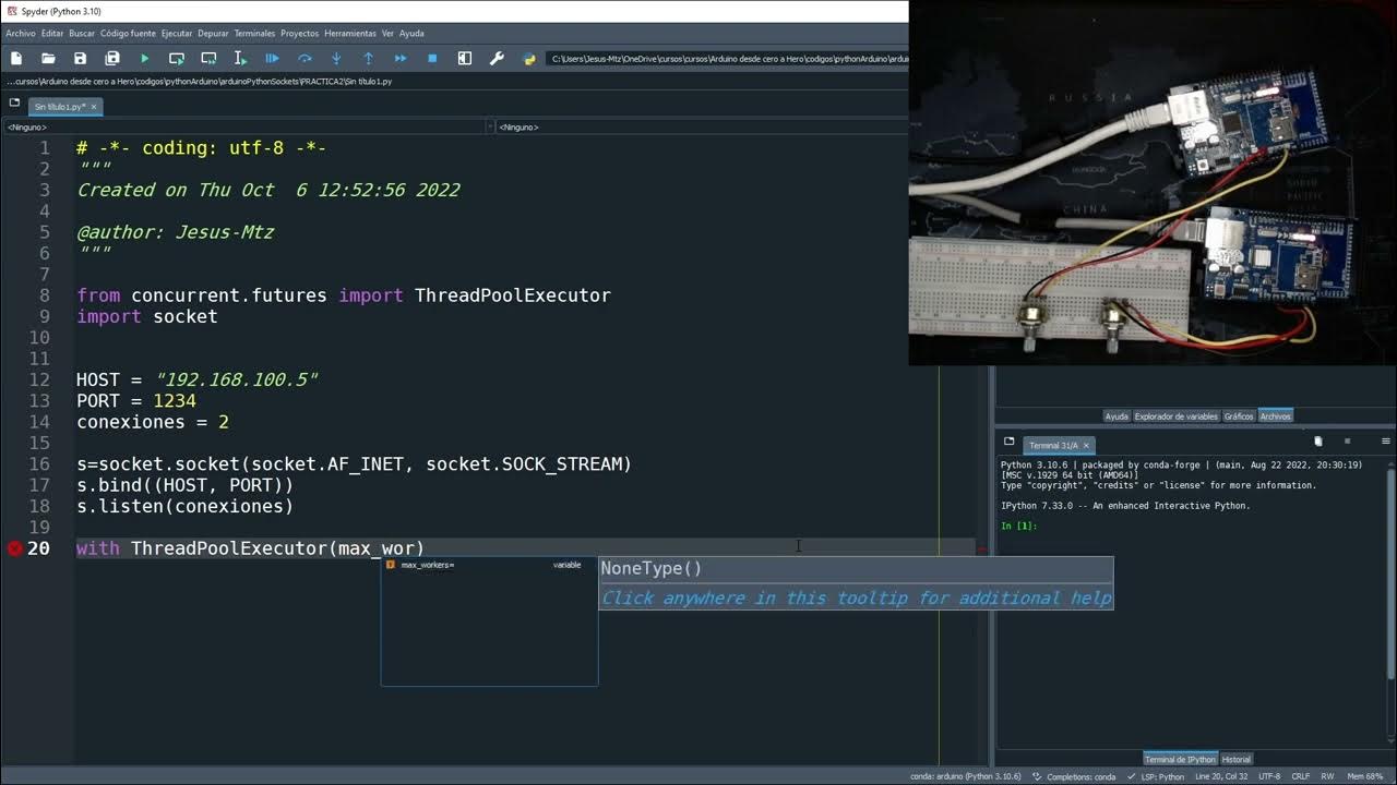 Servidor multi cliente Python + Arduino Parte 1 - YouTube