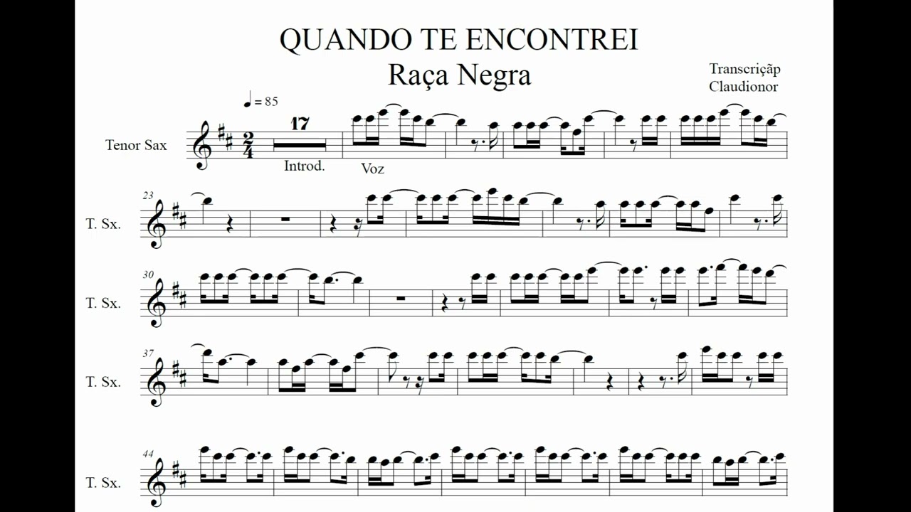 Raça Negra - TARDE DEMAIS e ESTOU MAL - Tenor Sax PDF