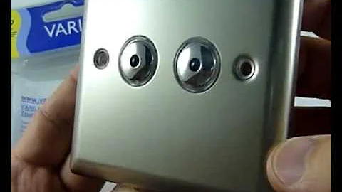 Varilight 2 Gang 1/2 Way (With Slave) 2x250W Remote/Touch Dimmer Satin Chrome INI252M