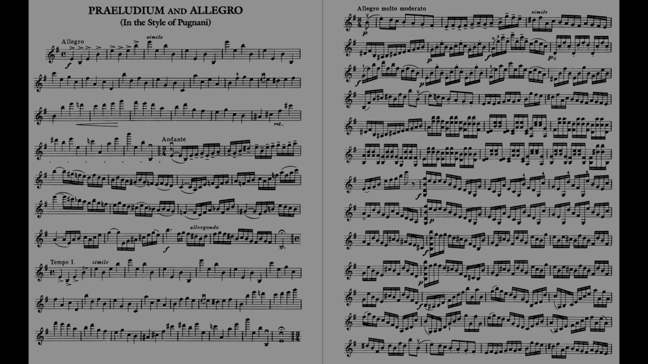 Praeludium and allegro kreisler. Крейслер прелюдия и аллегро ноты для скрипки. Прелюдия и аллегро крейслер. Аллегро в стиле пуньяни ноты. Прелюдия и аллегро в стиле пуньяни.