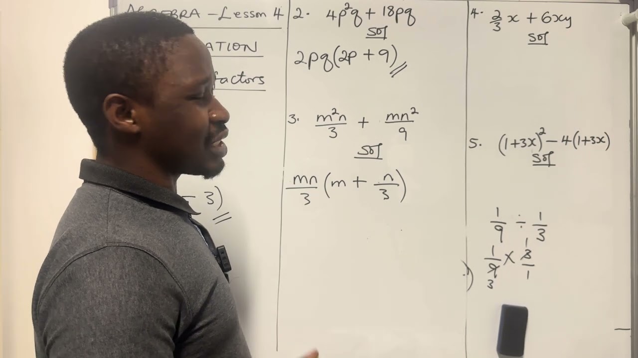 Algebra : Lesson 4 : Factorization 