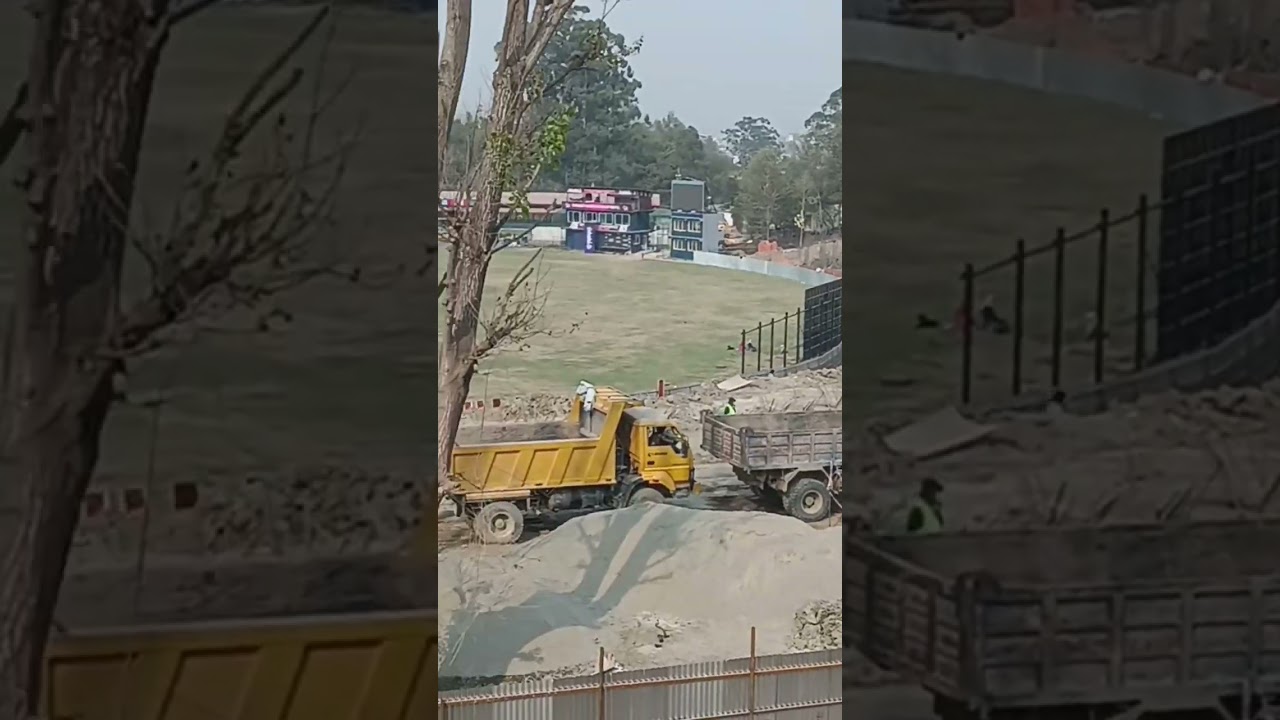 TU International Cricket Stadium l Under Construction l Parapet l Floodlights