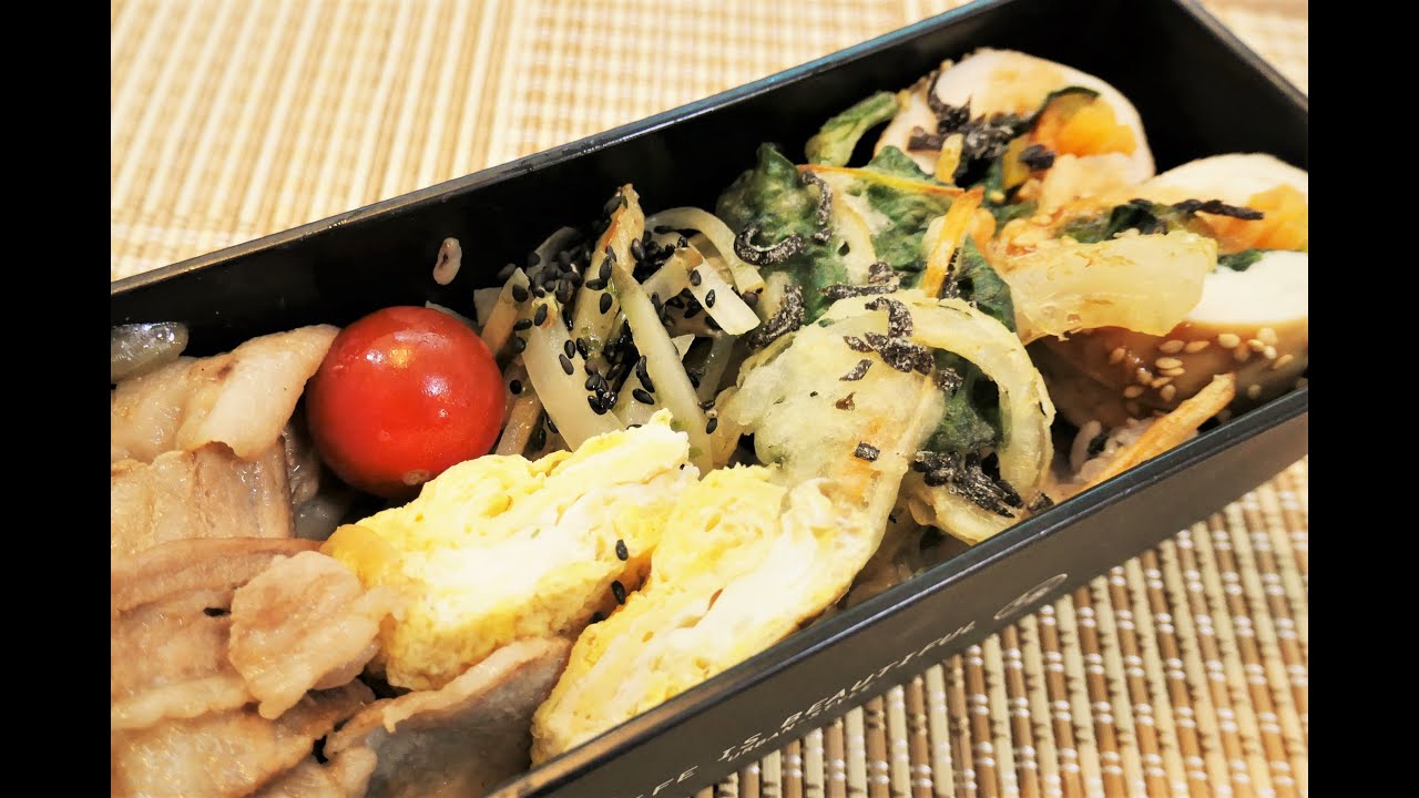 ☆作り置きからのお弁当☆5種のおかずと混ぜご飯の乗っけるだけ弁当！