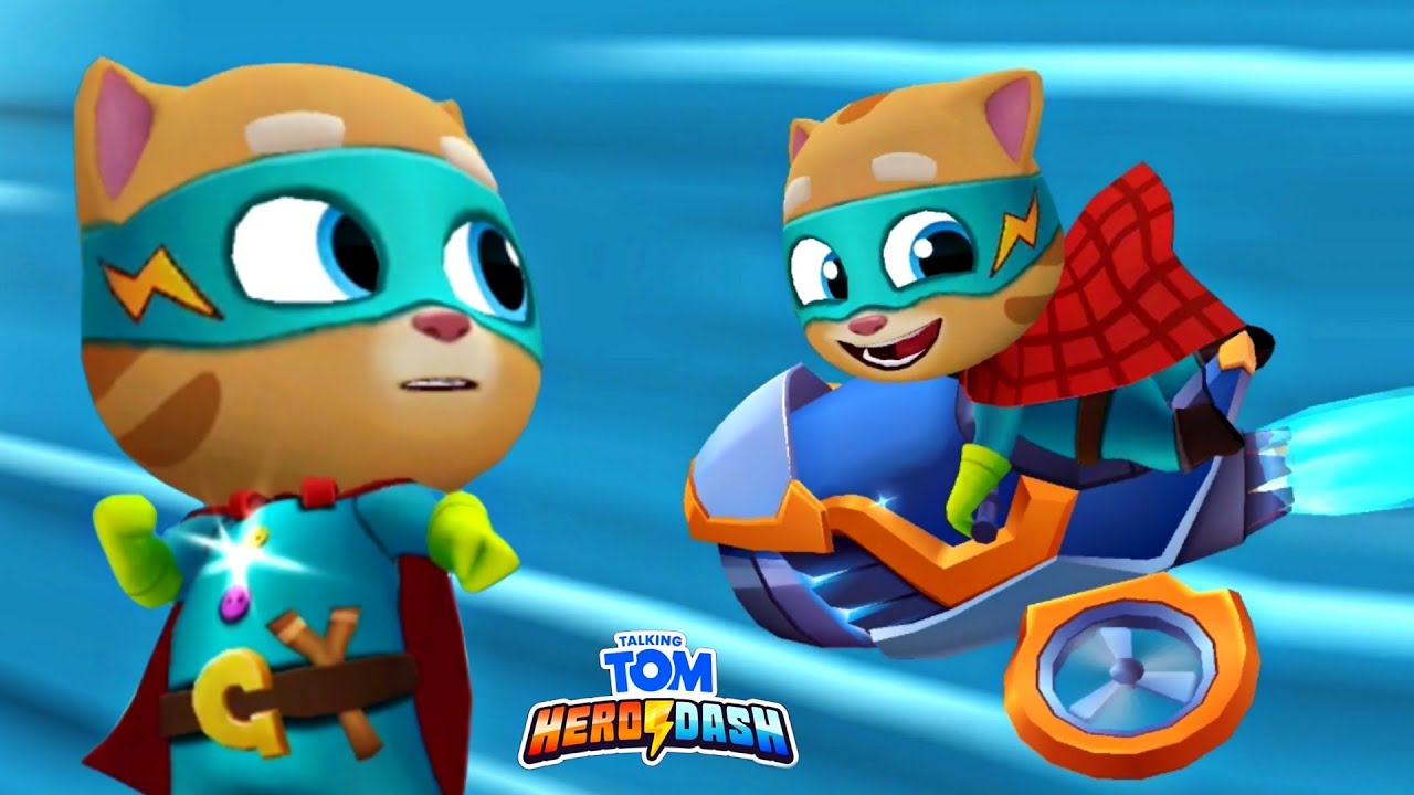 Talking Tom Hero Dash Ginger Full screen Gameplay, Android LILU