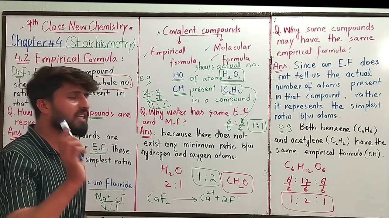 4.2:Empirical formula|Lec#4|Chapter#4|Stoichiometry|9th Class chemistry new book 2025|