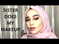 SISTER DOES MY MAKEUP|FUNNY🤣|MAKEUP CHALLENGE