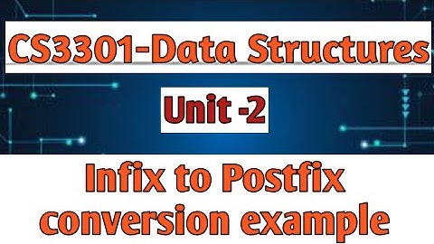 Infix to postfix conversion example in data structures tamil||CS3301||Anna university reg-2021.#cse