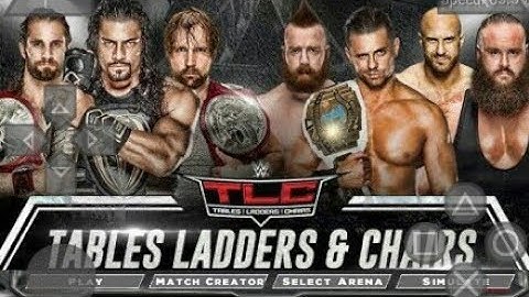 WWE 2K18 PSP, Android/PPSSPP - The Shield vs. The Miz, The Bar & Braun Strowman (TLC Predication)