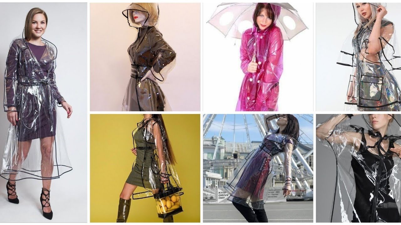 Attractive transparent rain coat for women - YouTube