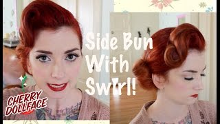 Vintage hair tutorial: Side bun with front wave by CHERRY DOLLFACE