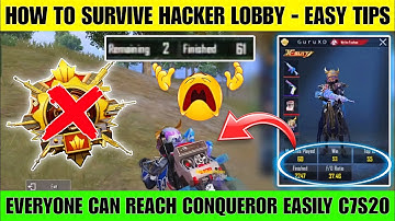 🇮🇳HOW TO SURVIVE HACKER LOBBY | ACE TO CONQUEROR BEST PLAYING STRATEGY ⁉️| SOLO CONQUEROR TIPS ✅️