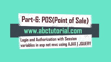 POS-6: Point of Sale Login and Authorization with Session variables in ASP.NET | JQUERY | AJAX
