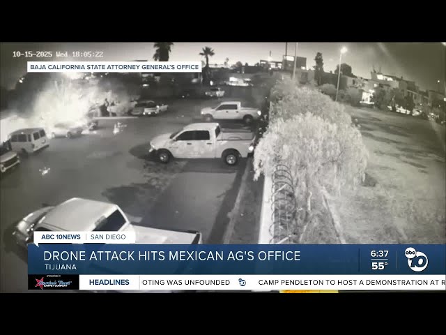 Baja California AG's Office facility struck by drone attack - YouTube