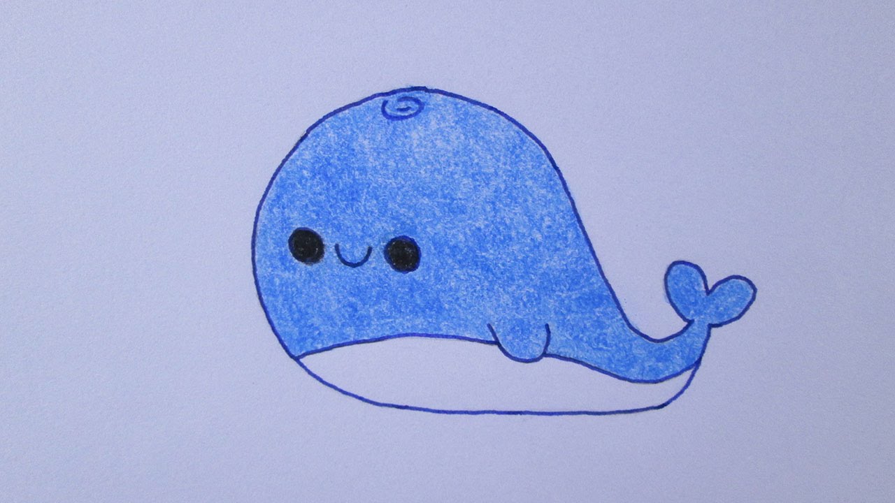 Cómo dibujar una ballena kawaii - thptnganamst.edu.vn