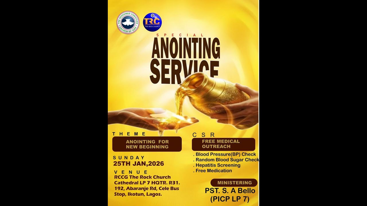 SPECIAL ANOINTING SUNDAY SERVICE || RCCG THE ROCK CHURCH LP7 || 25TH ...