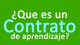 ¿Qué es  contrato de aprendizaje?