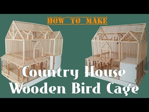 Country House Ahşap Kuş Kafesi (Wooden Bird Cage)