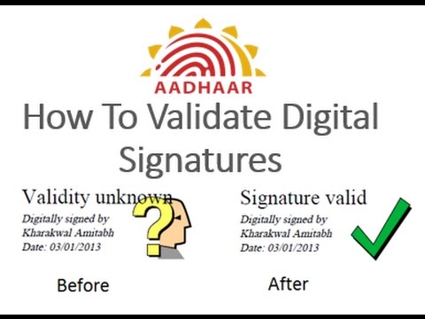 HOW TO VALIDATE DIGITAL SIGNATURE ON AADHAR CARD।आधार 