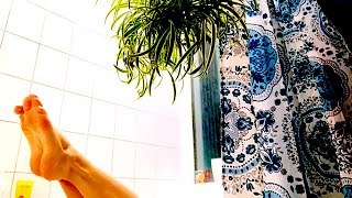 ASMR feet bathtime morning chit chat with you