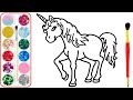 Como desenhar Cavalo | Desenhando e coloração para crianças | Glitter Horse coloring pages for Kids