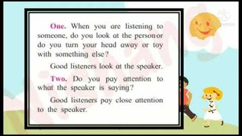 Std : 5. Sub : English.Ls.no.3. Be a good  listener.