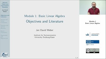 Network Theory & I/O Modeling | Module 1.1 – Linear Algebra: Course Objectives & Literature