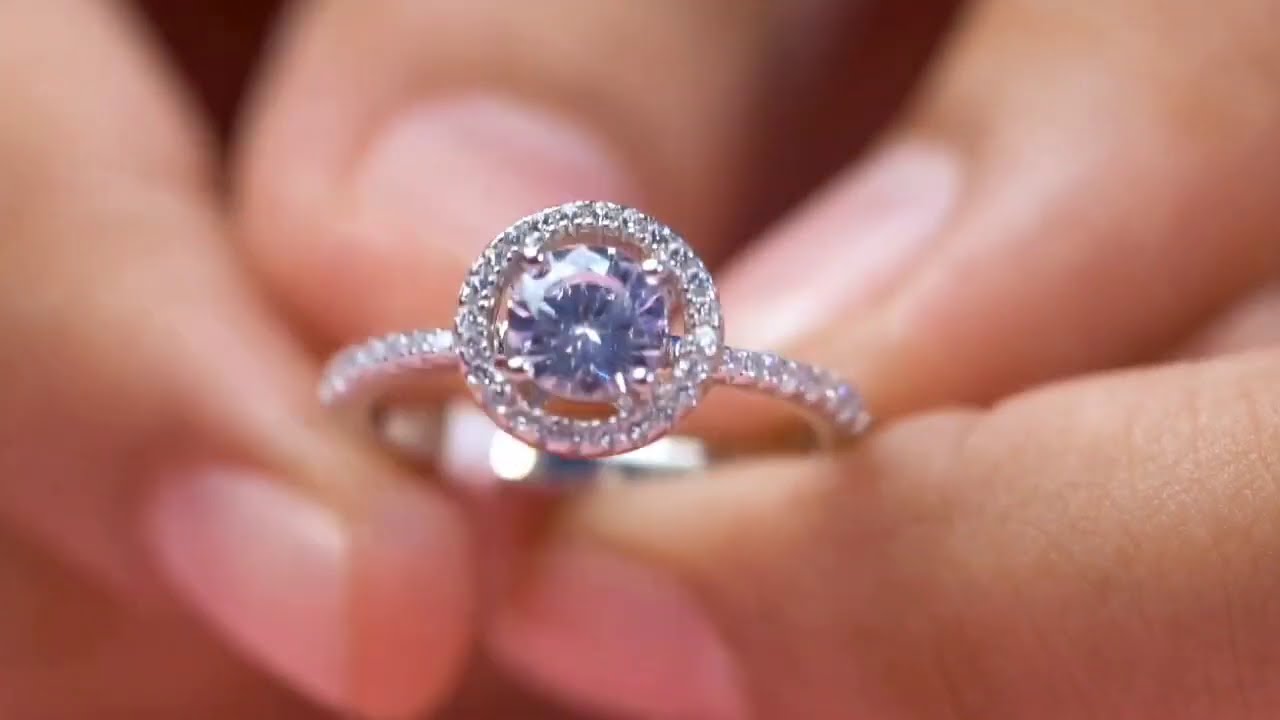 THE HALO AMERICAN DIAMOND 925 SILVER RING | Ornate Jewels