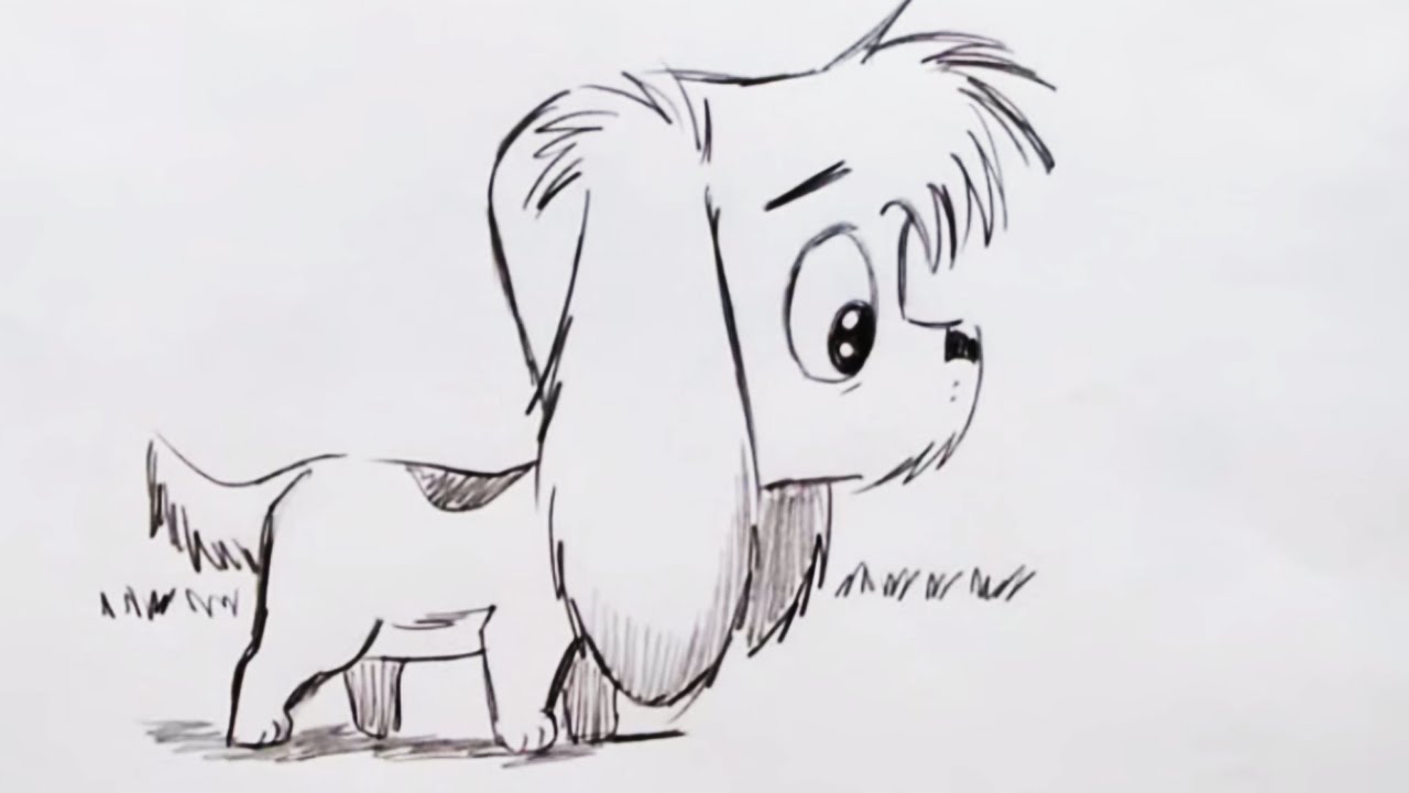 Chuyên vẽ tranh dog cute sketch động vật nhỏ xinh đẹp