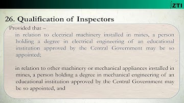 CMR Regulation 26 (Qualification of Inspector)