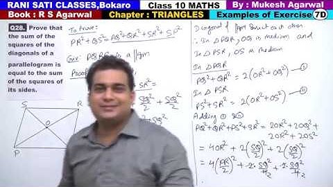 Class 10 Maths (Ex 7D Example 28) TRIANGLES (RS Agarwal 2019)