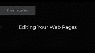 Editing your web pages