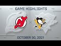 NHL Highlights | Devils vs. Penguins - Oct. 30, 2021