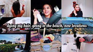 vlog: dying my hair, going to the beach &amp; new locations ♡
