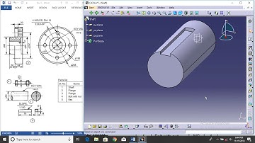 Flange coupling CATIA V5 Tutorial - Shaft & Pin (Part3&4)