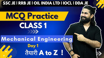SSC JE/RRB JE/DDA JE/IOCL JE | Mechanical Engineering MCQ Practice Class 1 | Shivam Sir