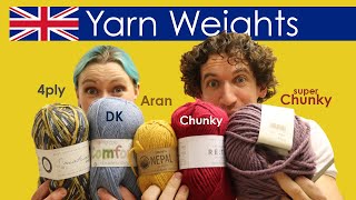 UK Yarn Weights Explained.  What is DK? What is 4ply yarn? Is Aran the same as Worsted?