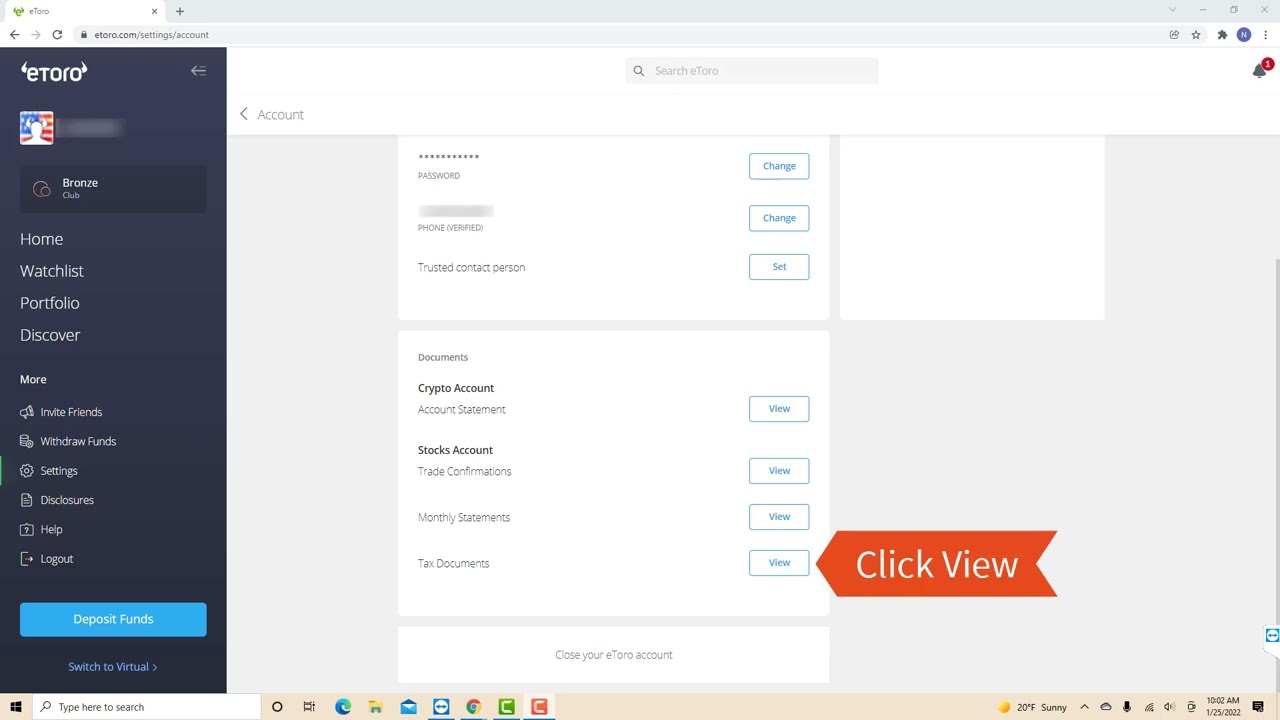 How to View your Tax Documents in eToro YouTube