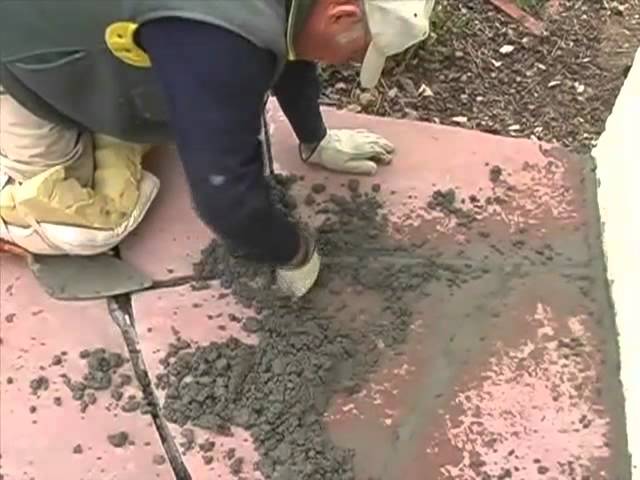 Grouting Flagstone And Tucking In Cement You Grouting Flagstone And Tucking In, Portland Cement Flagstone Patio