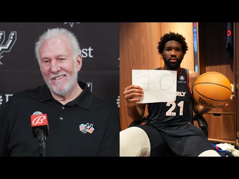 "We're going to hammer his a*s." Gregg Popovich on Joel Embiid before he scored 70 😂