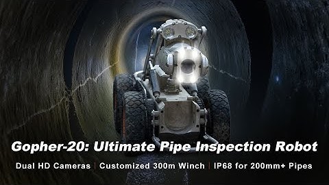 Gopher-20 Sewer Crawler: HD Camera Pipe Inspection Robot with 360° View and Remote Control