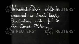 1921 RUGBY:  France v. England in Paris / monument unveiled