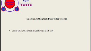 Selenium Python Webdriver Tutorial - Unit Test