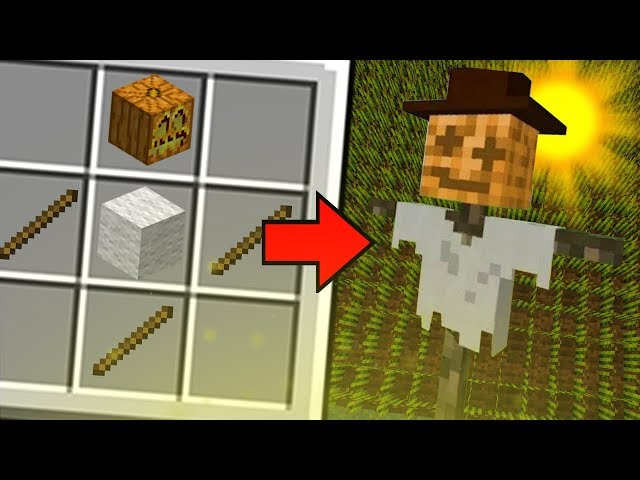 MINECRAFT Como Fazer Espantalho de Plantação