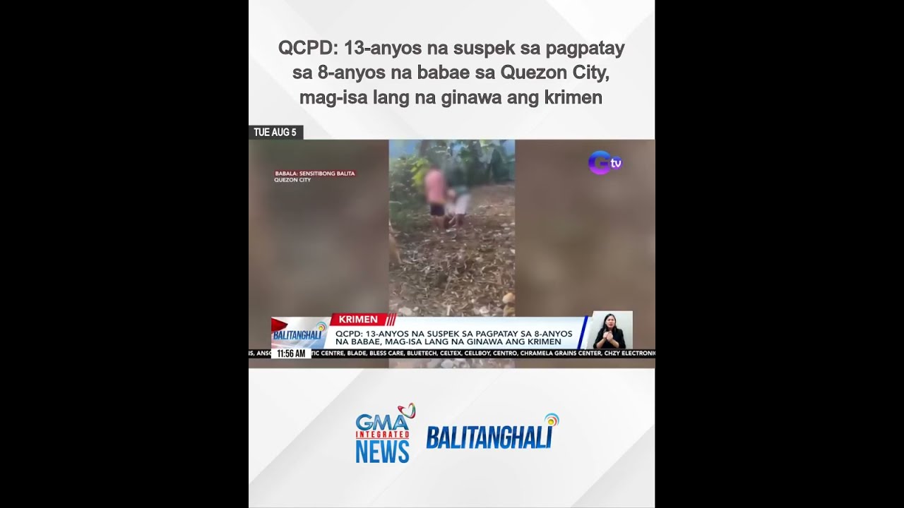 QCPD 13 Anyos Na Suspek Sa Pagpatay 8 Babae Mag Isa Lang Balitanghali