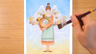 Angel Hamming /Acrylic painting for beginners / Step by step screenshot 2