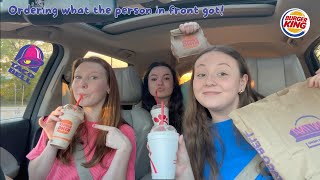 Letting The Person In Front of Me Decide What I Eat! (Drive with us!)