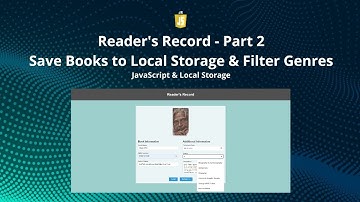 Unique Genre Dropdown & Save Book Data with JavaScript | Reader