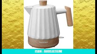 Concept Birdy RK0090 Keramik-Wasserkocher 1,5 L – Stilvoller Wasserkocher in Weiß mit