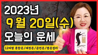 2023년 9월 20일 (수) 오늘의 운세  종합운•애정운•금전운•행운컬러